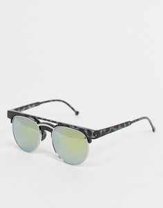 Солнцезащитные очки-авиаторы в черепаховой оправе с зеркальными стеклами SVNX-Коричневый цвет