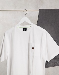 Белая футболка с карманом и логотипом Fingercroxx-Белый