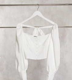 Белая укороченная блузка на пуговицах Outrageous Fortune Petite-Белый