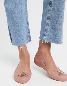 Бежевые туфли на плоской подошве с логотипом Vivienne Westwood for Melissa-Neutral