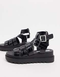 Черные сандалии на массивной платформе Steve Madden-Черный