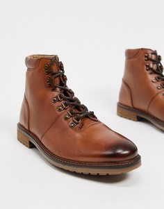 Массивные ботинки из коричневой кожи на шнуровке Silver Street-Коричневый