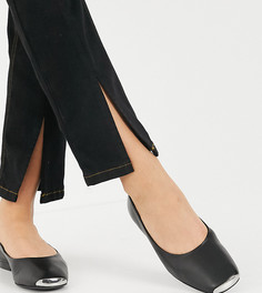 Черные кожаные туфли на плоской подошве с носком ASRA Exclusive Fleur-Черный