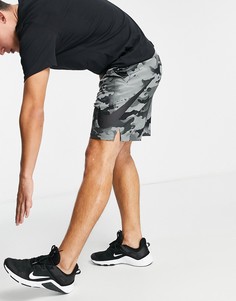 Серые шорты с камуфляжным принтом Nike Training dry 5.0-Серый