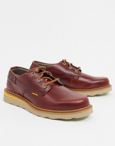 Низкие кожаные туфли винного цвета на шнуровке Caterpillar Jackson-Красный