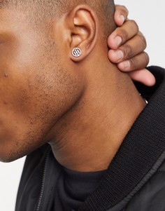 Серебристые серьги-гвоздики с круглыми инициалами Tommy Hilfiger-Серебряный