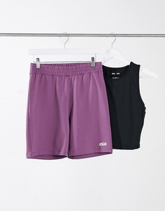 Облегающие шорты с завязками на талии ASOS 4505-Фиолетовый