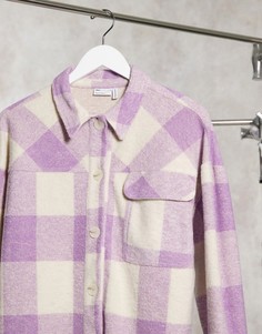 Клетчатая рубашка-куртка в стиле oversized ASOS DESIGN-Фиолетовый
