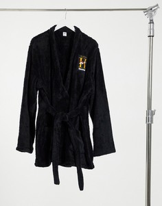 Халат черного цвета с принтом "Hotel" Reebok-Черный