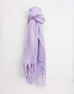 Лавандовый пушистый шарф Bershka-Фиолетовый