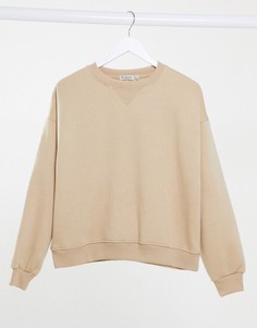 Бежевый oversized-свитшот Stradivarius