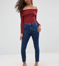 Джинсы скинни с завышенной талией ASOS PETITE RIDLEY-Синий