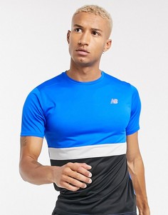 Футболка синяя/черная New Balance Running Accelerate-Голубой