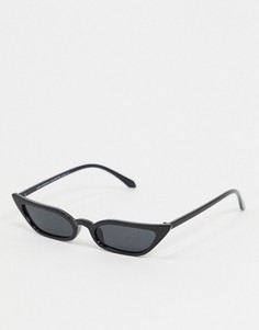 Солнцезащитные очки "кошачий глаз" в черной оправе с дымчатыми стеклами SVNX-Черный