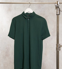 Темно-зеленая футболка-поло с булавкой на воротнике ASOS DESIGN Tall-Зеленый