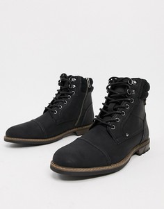 Черные ботинки на шнуровке River Island-Черный