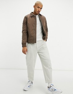 Коричневая дутая oversize-куртка Харрингтон ASOS DESIGN-Коричневый