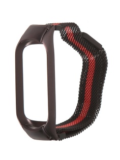 Aксессуар Ремешок Bruno для Xiaomi Mi Band 5 Milano Black-Red 5021 Br.Uno