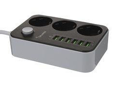 Удлинитель Selenga 3xSockets 6xUSB 1.6m PS306