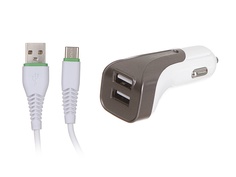 Зарядное устройство Maimi T20 2xUSB 2400mAh + Cable USB Type-C White