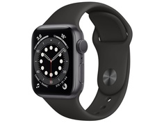 Умные часы APPLE Watch Series 6 40mm Space Grey Aluminium Case with Black Sport Band MG133RU/A Выгодный набор + серт. 200Р!!!