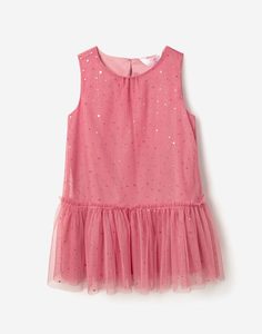Розовое платье с блёстками для девочки Gloria Jeans