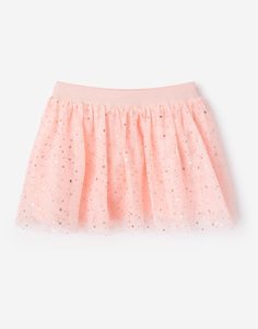 Розовая фатиновая юбка со звёздочками для малышки Gloria Jeans