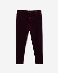 Бордовые велюровые леггинсы для девочки Gloria Jeans
