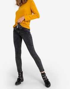 Серые облегающие джинсы Legging с высокой талией Gloria Jeans
