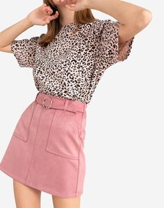 Розовая юбка из экозамши Gloria Jeans