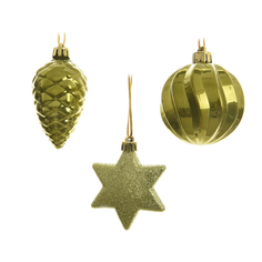 Набор игрушек елочных Kaemingk пластик оливковый 3 шт