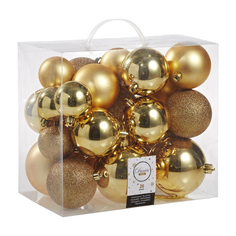 Набор шариков на елку Kaemingk микс золото 26 шт