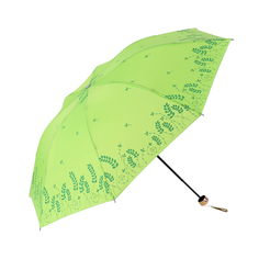 Зонт механический Sima женский Колоски зелёный 4 сложения