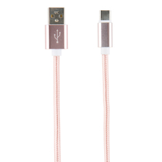 Кабель USB Type-C Red Line 2 метра нейлон розовый
