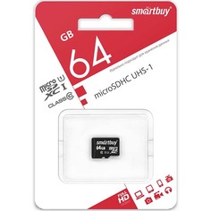 Карта памяти MicroSD Smartbuy 64GB Class 10 UHS-1 (SB64GBSDCL10-00) 64GB Class 10 UHS-1 (SB64GBSDCL10-00)