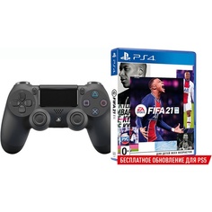 Геймпад Sony Dualshock 4, v2 (CUH-ZCT2EX) Black + FIFA21 PS4