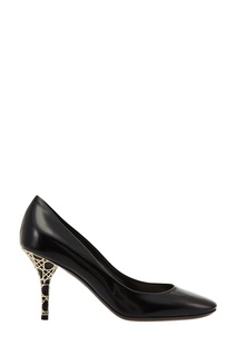 Черные туфли с отделкой на каблуке Dior