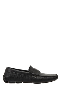 Черные кожаные мокасины Prada