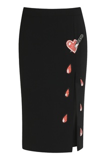 Юбка-карандаш со стразами Moschino
