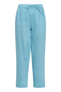 Голубые льняные брюки Marina Rinaldi