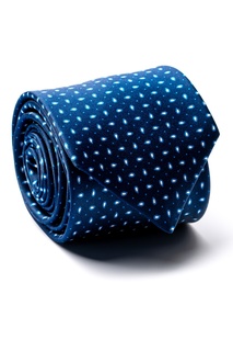 Синий галстук с мелким абстрактным принтом Silvio Fiorello