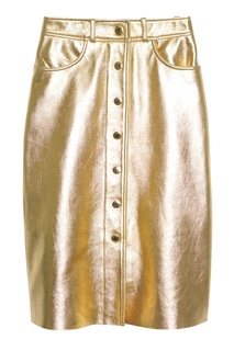 Золотистая юбка-карандаш на кнопках Sandro