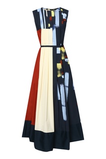 Длинное платье с абстрактным узором Marina Rinaldi