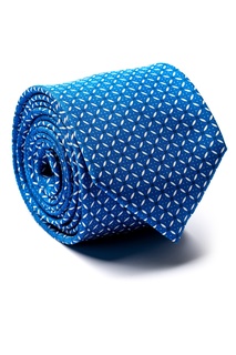 Бело-синий шелковый галстук Silvio Fiorello
