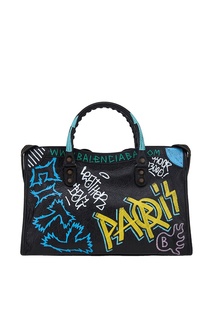 Кожаная сумка Graffiti Classic City Balenciaga