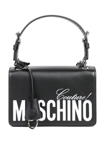 Кожаная сумка с принтом Moschino