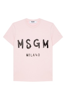 Розовая футболка с логотипом Msgm