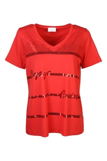Красная футболка с пайетками Marina Rinaldi