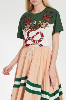 Футболка с комбинированной отделкой Gucci