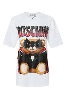 Белая футболка с медведем Moschino